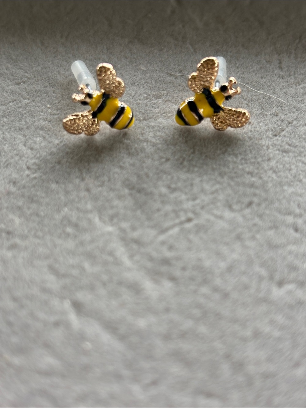 Kids Bee Stud Earrings - Yellow and Gold